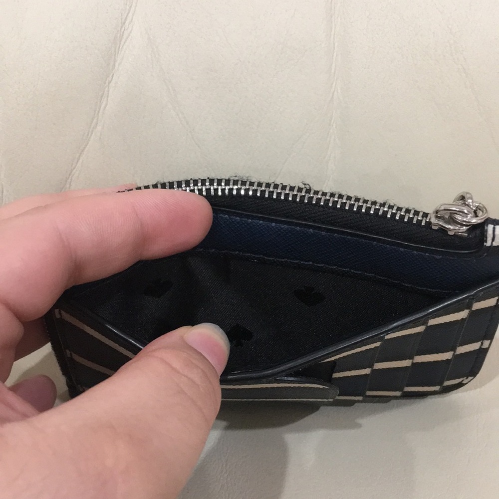 Kate Spade Blue Cameron York Stripe Keychain Wallet - Picture 7 of 13